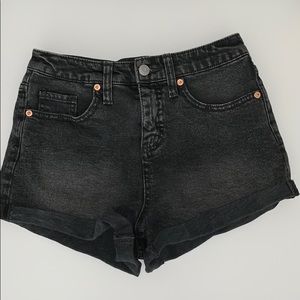Black jean shorts